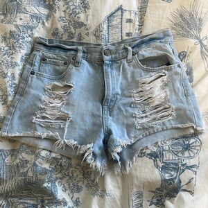 Women’s light blue jean shorts from aeropostal